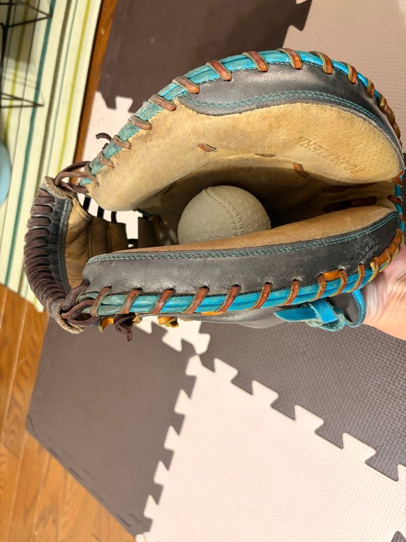 ZETT 軟式野球グローブ 青/グレー