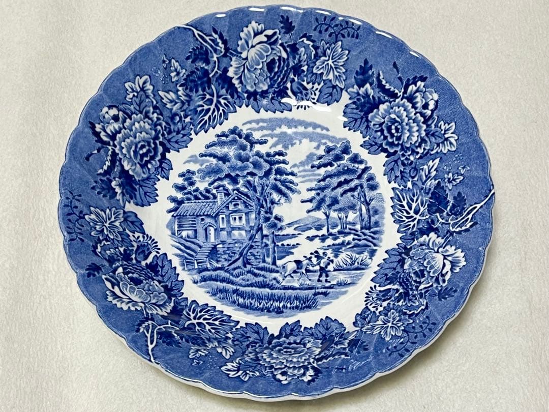 【ヴィンテージ】英WOOD&SONS ENGLISH SCENERYスープ皿2枚