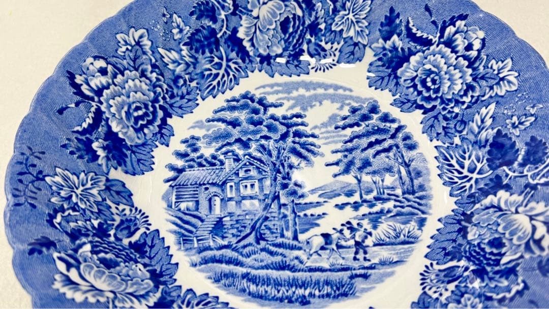 【ヴィンテージ】英WOOD&SONS ENGLISH SCENERYスープ皿2枚