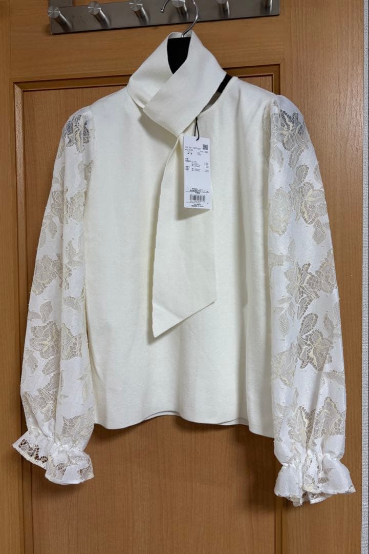 【新品】ピンキーアンドダイアン◆レースコンビニットプルオーバー ホワイト 38