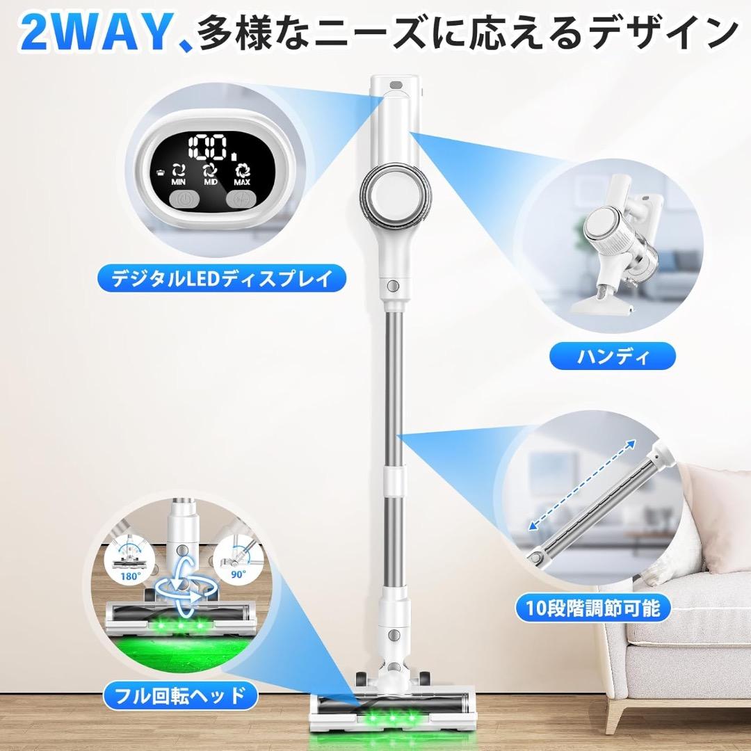 掃除機 コードレス【2026月新登場！業界革新！85Kpa超強力吸引