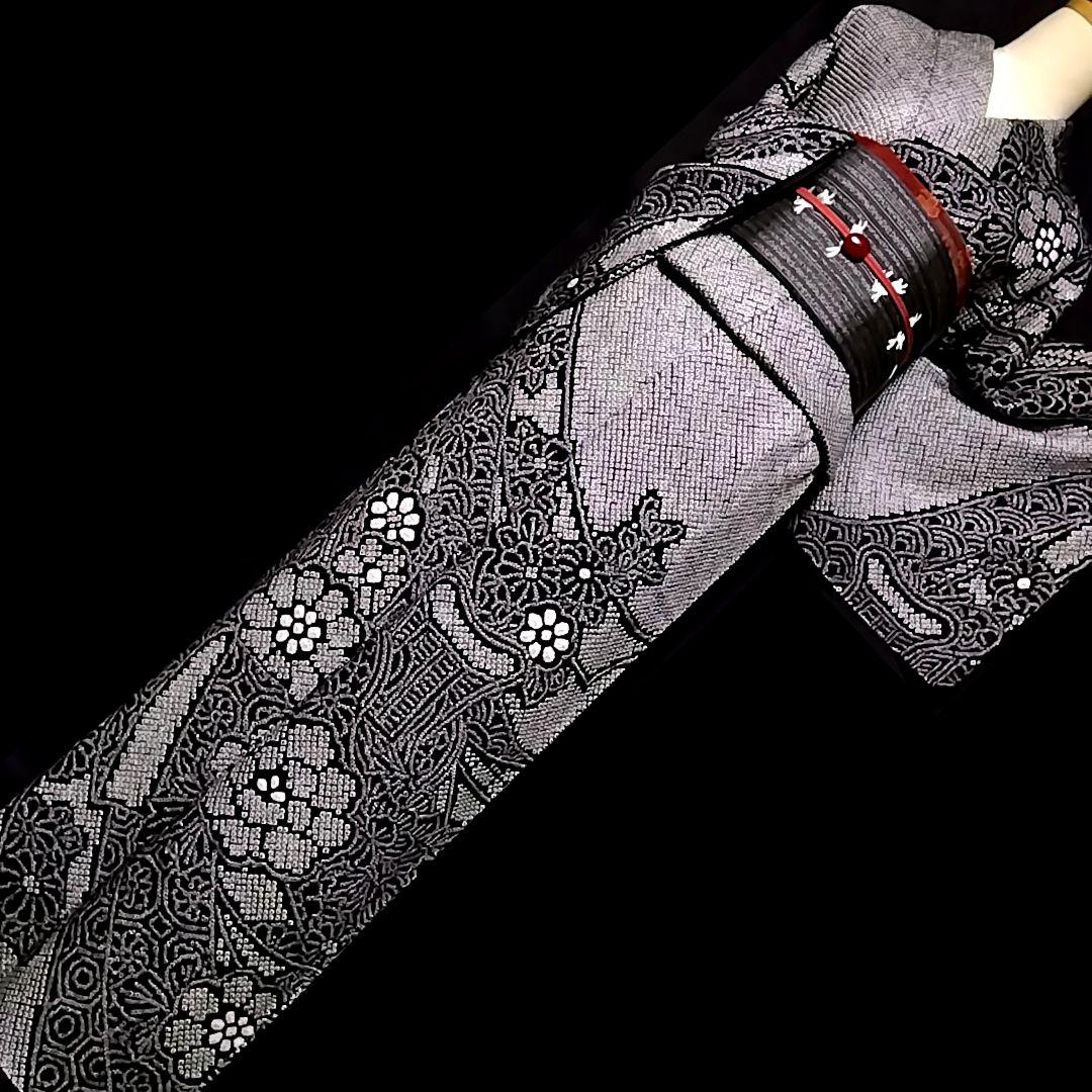 総絞り 訪問着　 黒絞り 裄63