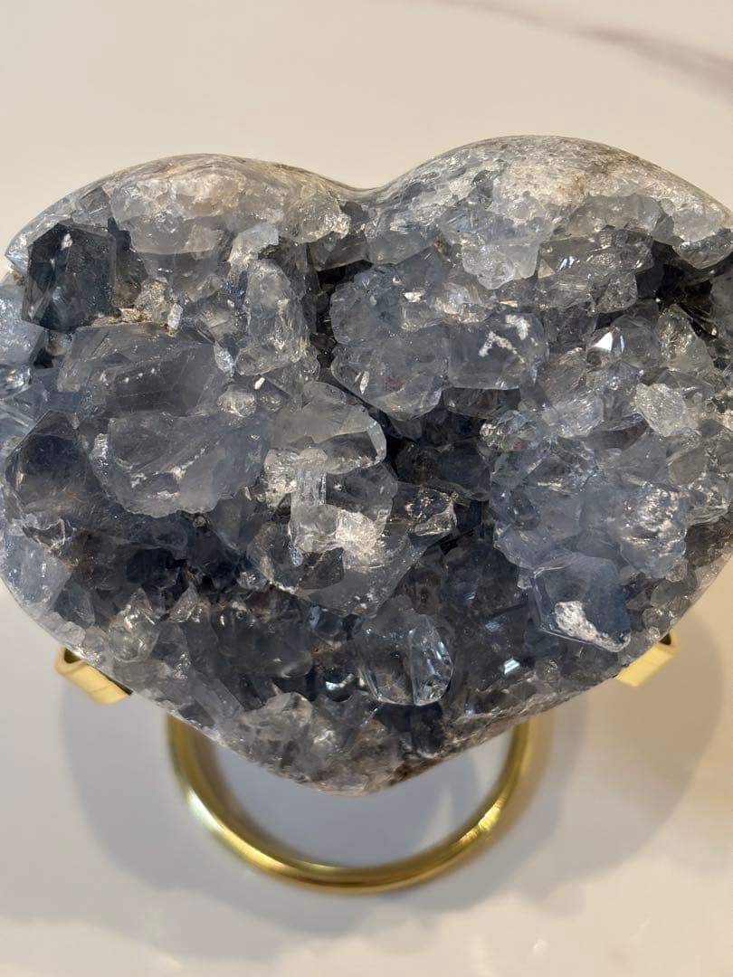 ハート型青灰色クリスタル