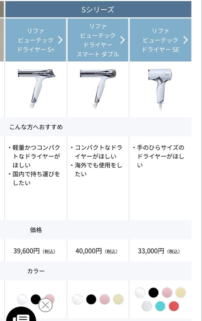 リファビューテックドライヤースマートダブル　ホワイト ReFa