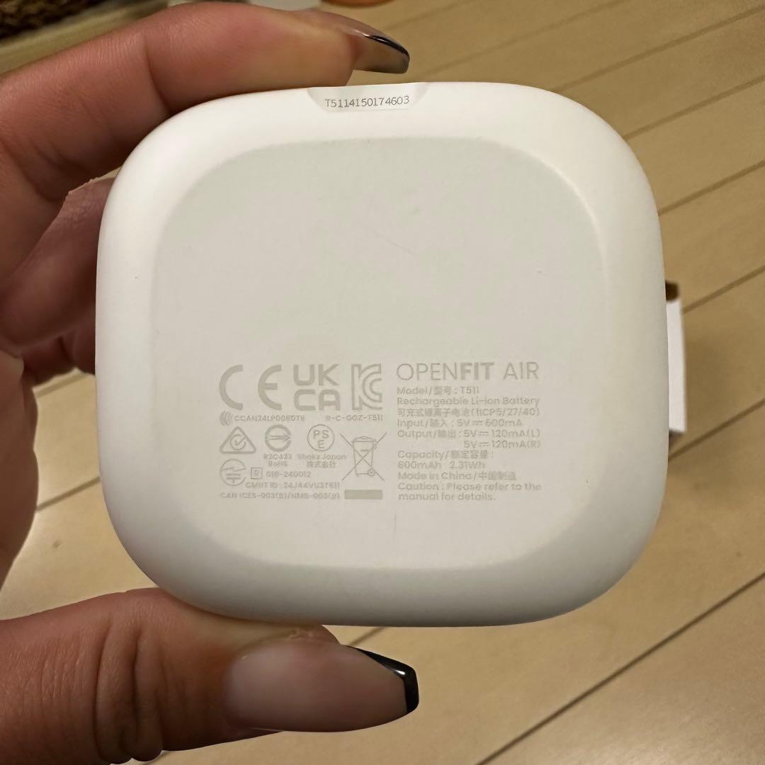 Shokz OpenFit Air ホワイト　美品　中古　保証期間内