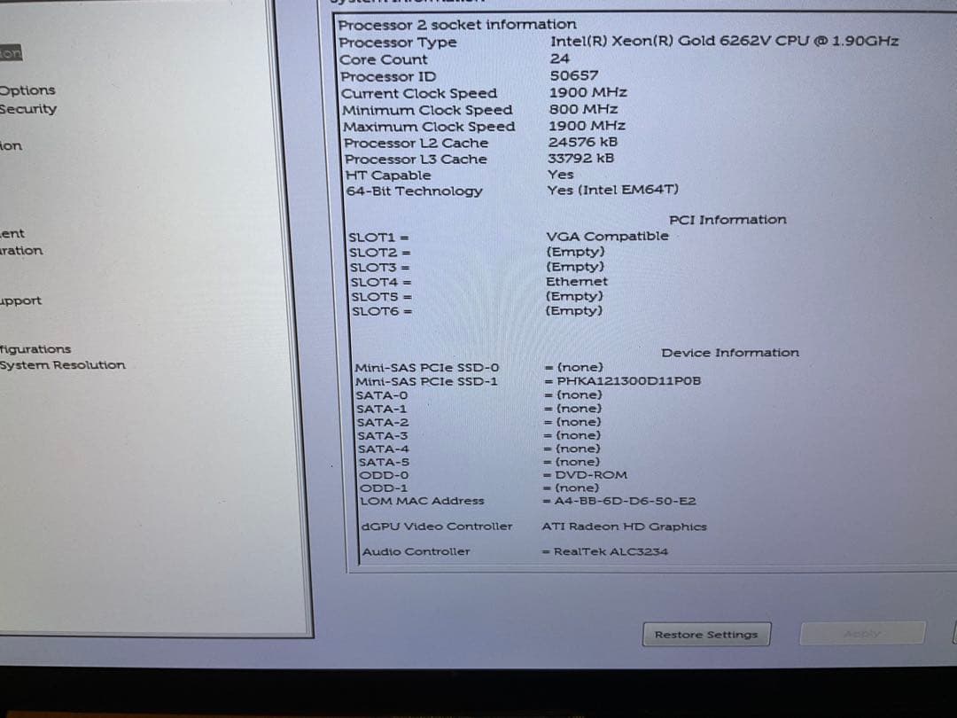 ワークステーション Dell T7820 Xeon 6262V x2 64GB