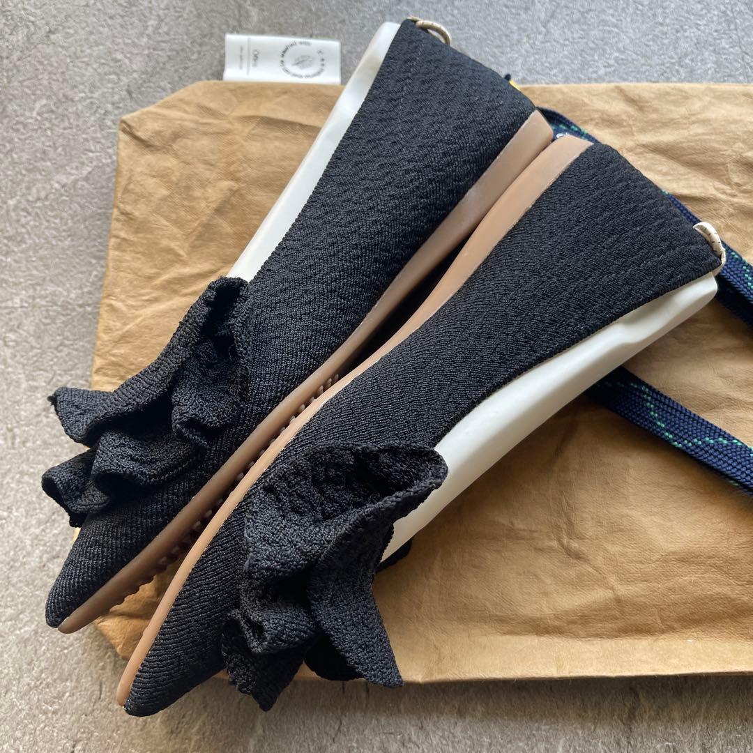 みかん【美品】offen オッフェン フリルパンプス　BLACK 38