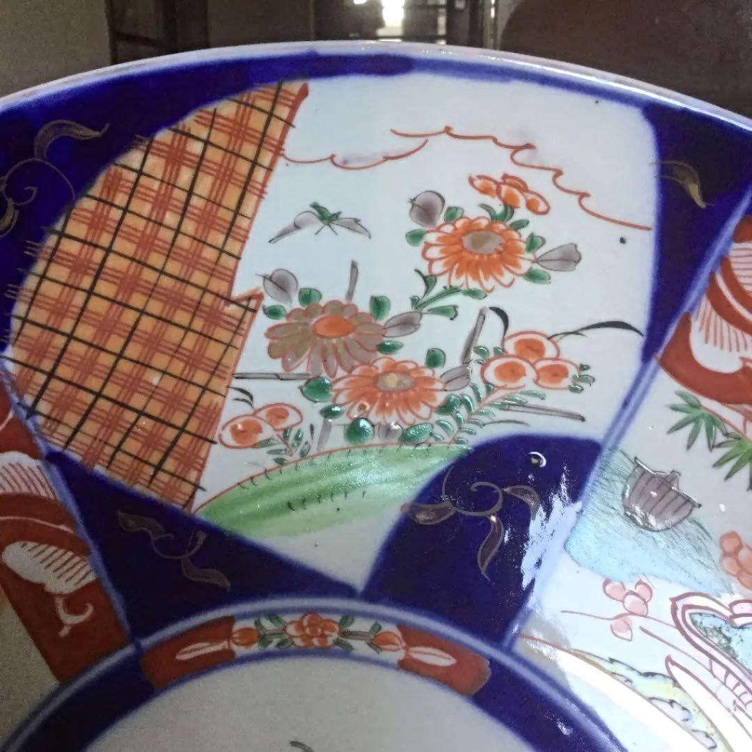 333 古伊万里 染錦手 大皿 鳳凰 紋様 一枚 1尺5寸