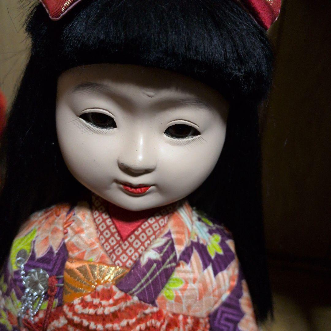 座敷わらし市松人形赤リボンノコです