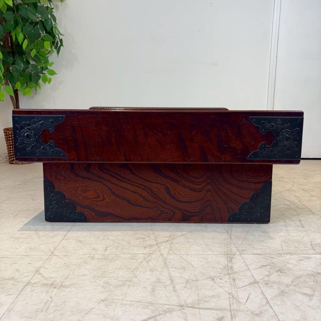 囲炉裏テーブル　駿河民芸　民芸家具　飾り金具　角火鉢　木製火鉢　長火鉢　囲炉裏