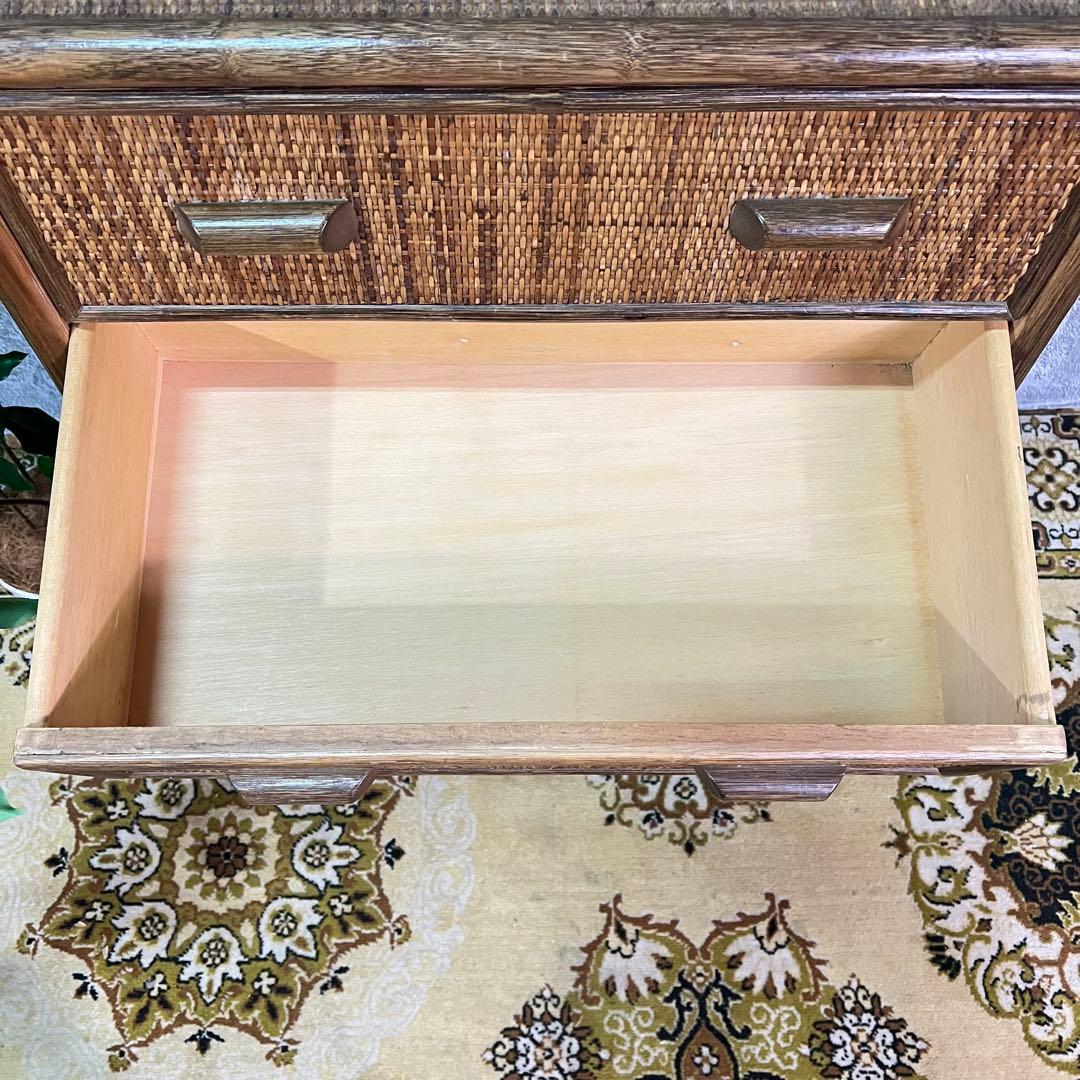 やっち★꧁籐家具꧂ラタン 5段チェスト 箪笥 タンス たんす 昭和レトロ