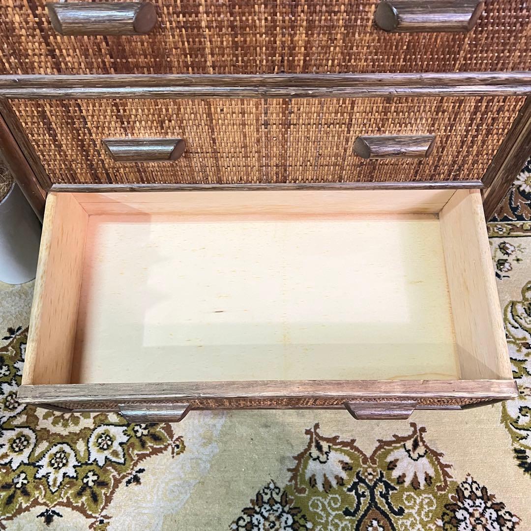 やっち★꧁籐家具꧂ラタン 5段チェスト 箪笥 タンス たんす 昭和レトロ