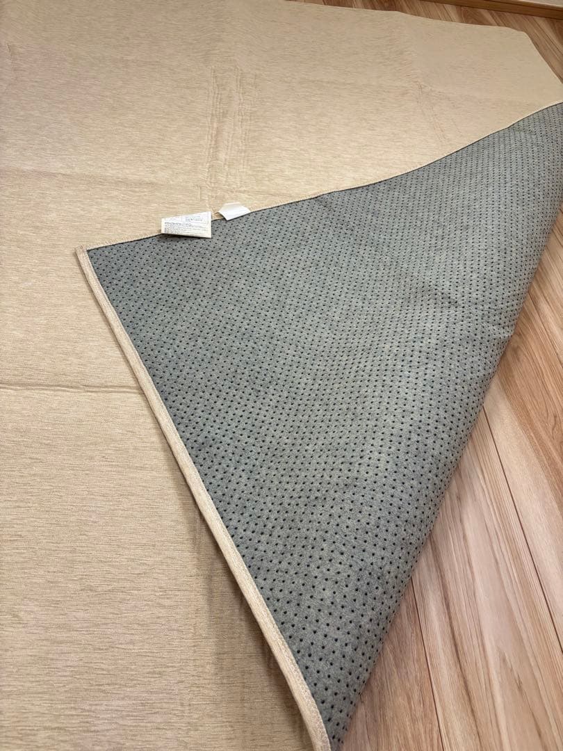 covearth シェニール ラグ アイボリー 約185cm x 185cm