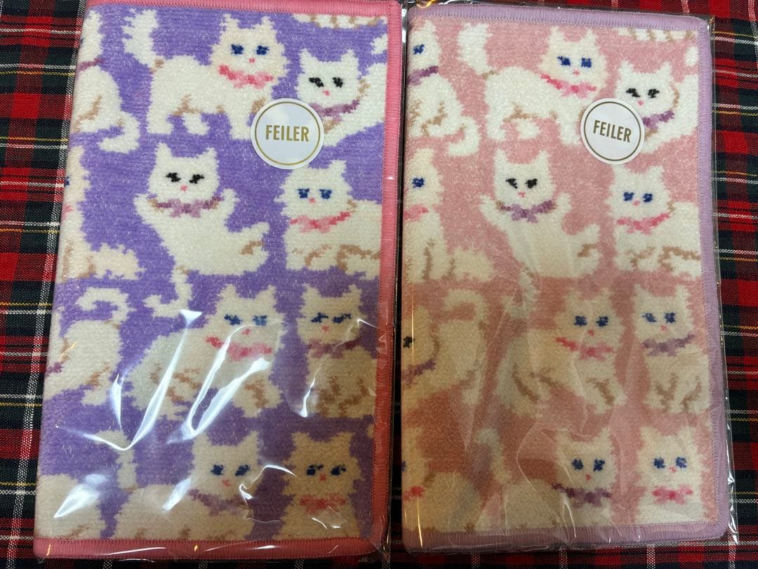新品未開封　ラブラリーバイフェイラー モフモフネコチャン ハンカチ　2枚セット