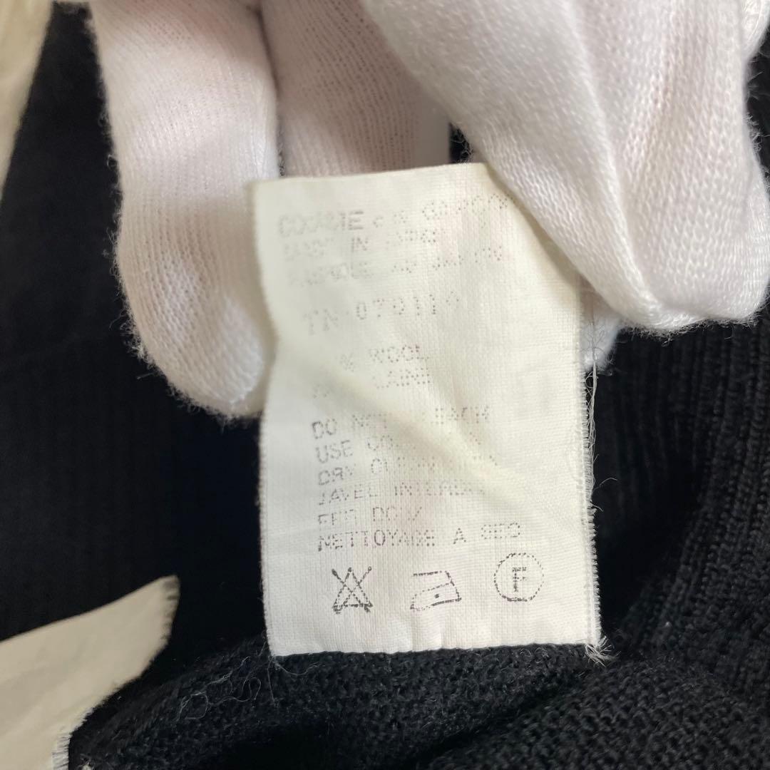 希少 美品 トリココムデギャルソン ウール 丸襟 デザイン カーディガン 黒