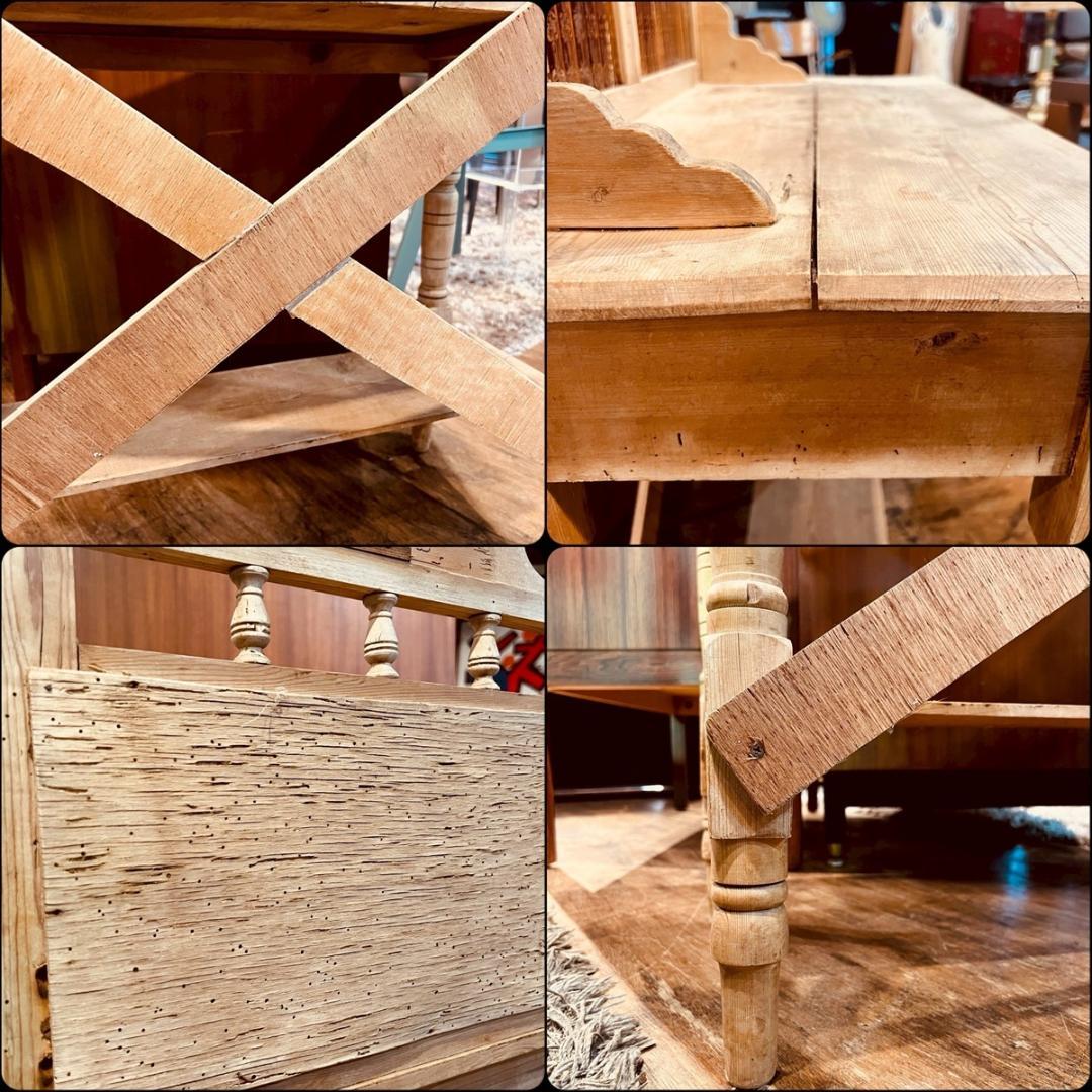 シャビーシック アンティークタイルデザイン デスク コンソールテーブル 飾り棚