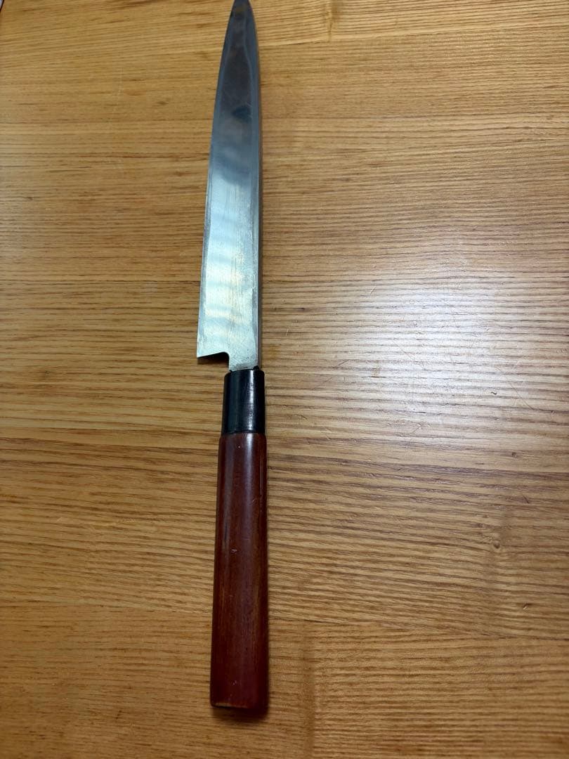 高級柳刃包丁 木製ハンドル 刀刃約27cm 合羽—