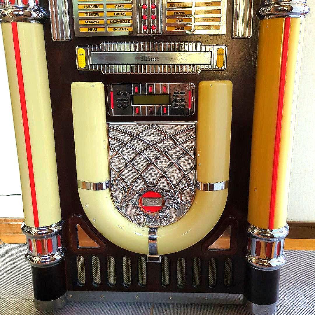 フルサイズジュークボックス型CDラジオ ネオン付 インテリア CD使用不能
