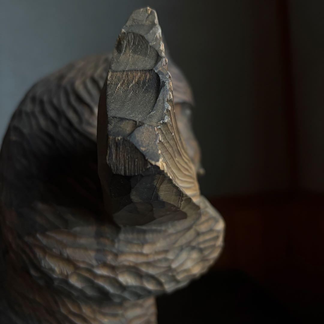 スズキ作　【木彫熊】h44cm立ち姿立ち熊