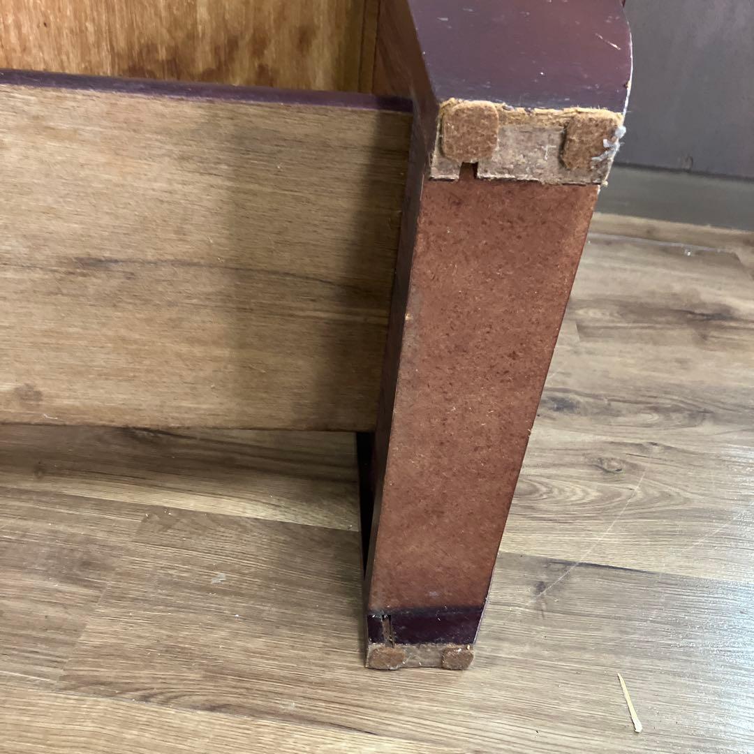 C-4アンティーク センターテーブル 大理石柄天板 マガジンラック付ローテーブル