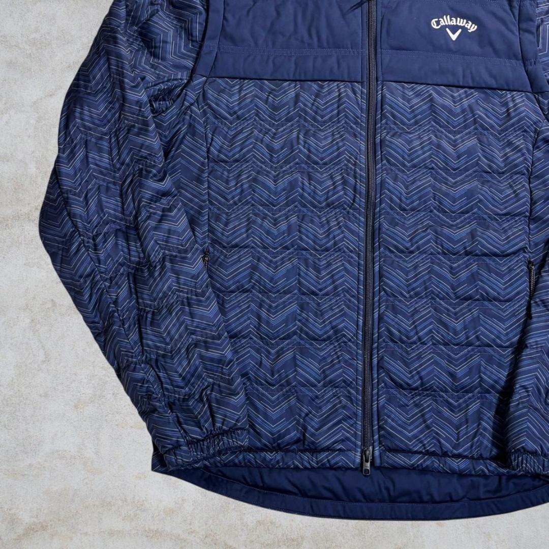 【美品】Callaway ゴルフ 中綿入りスターストレッチブルゾン ネイビー