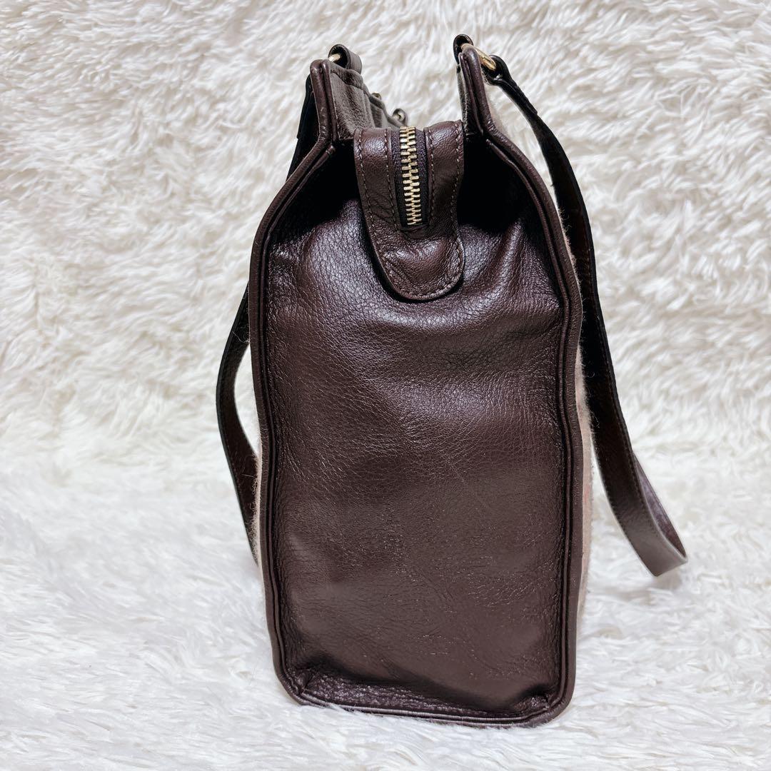 【超希少】Burberry カシミヤ ノバチェック柄 ショルダーバッグ