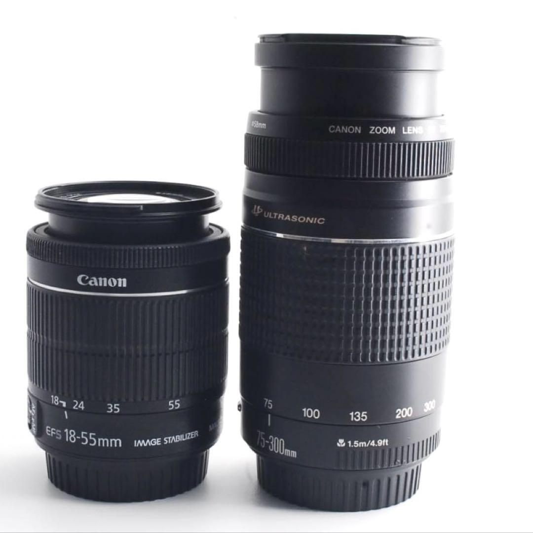 Canon Kiss X7✨一眼レフカメラ スマホ転送 ショット少　ダブルレンズ