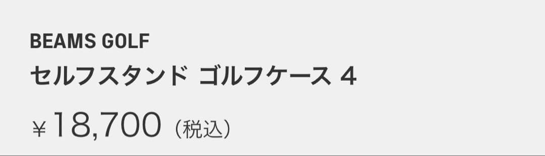 BEAMS GOLF セルフスタンド ゴルフケース4 グレー