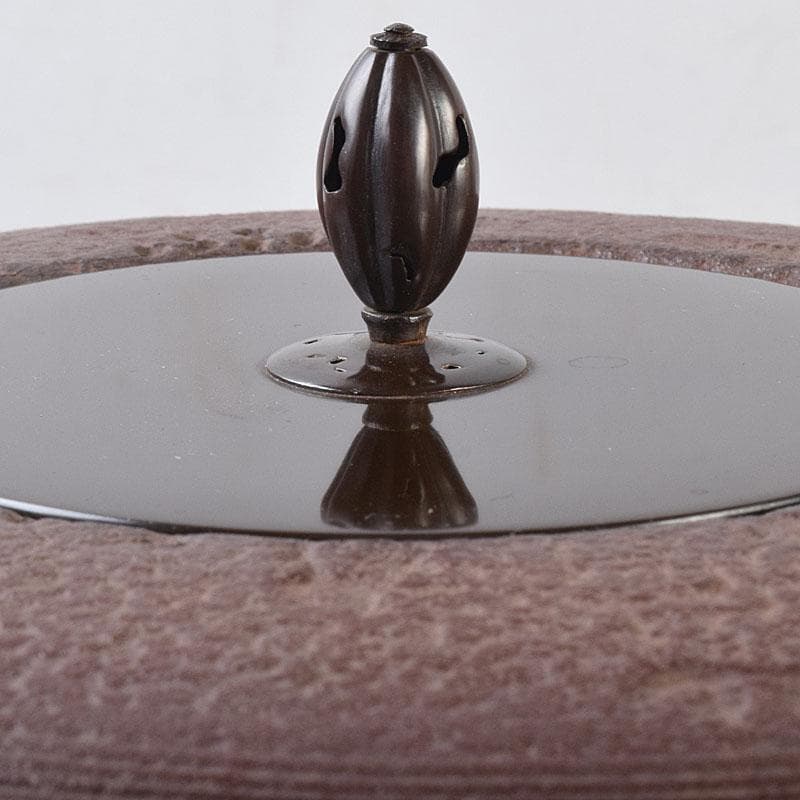 煎茶道具　佐藤浄清作　了々斎好　刷毛目　風炉釜　鉄釜　共布共箱　M　R9052H