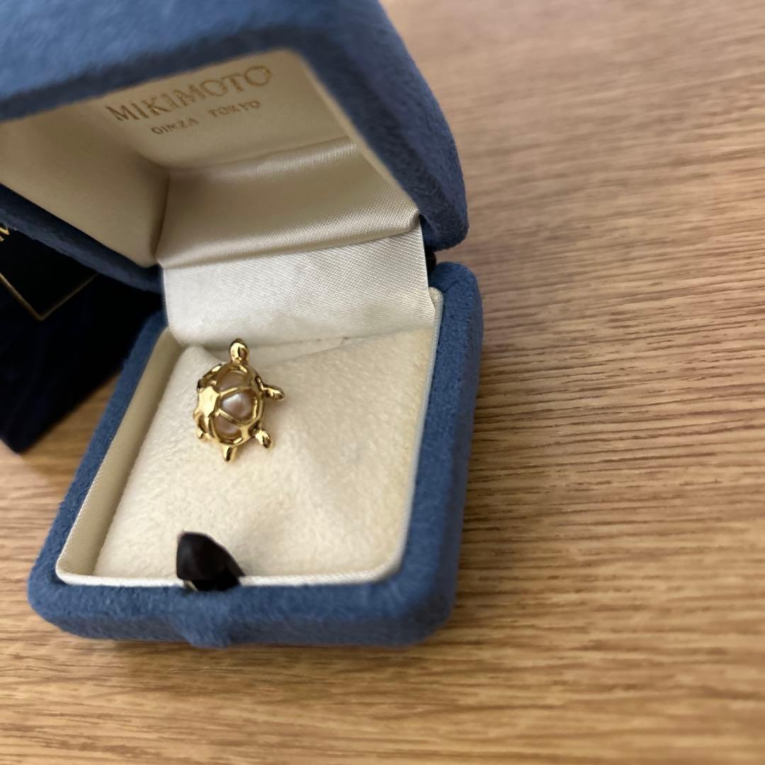 MIKIMOTO ミキモト　真珠　パール　亀　カメ　ピンブローチ　YG K18