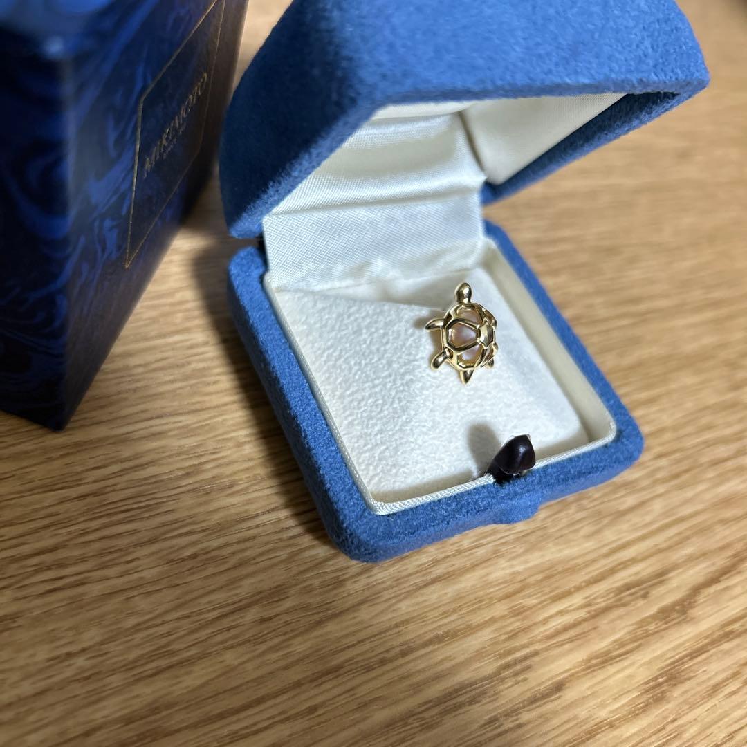 MIKIMOTO ミキモト　真珠　パール　亀　カメ　ピンブローチ　YG K18