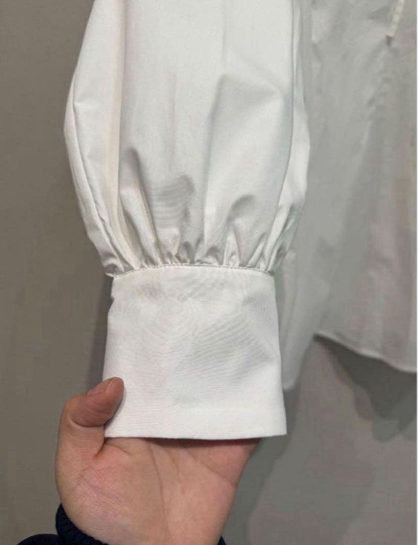 CLANE BIG COLLAR DRAWSTRING BLOUSE ホワイト2