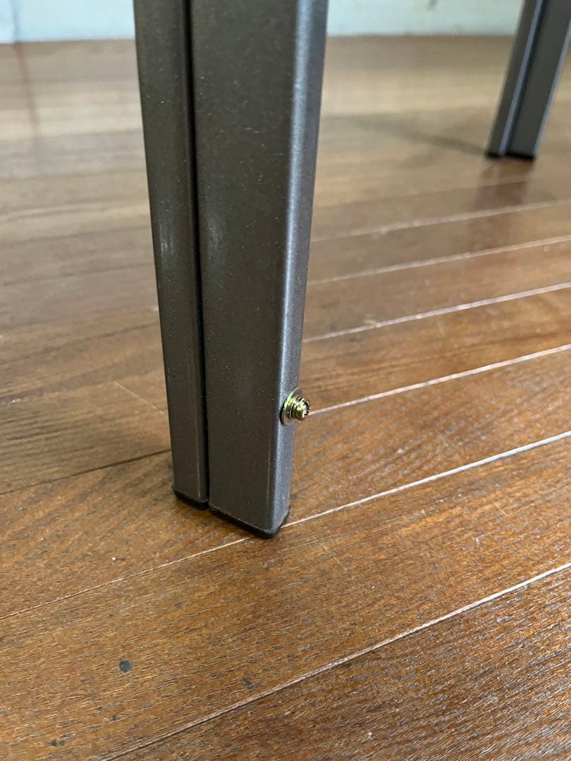 【アンティーク】昭和レトロ アイアンフレーム ガラステーブル 座卓 正方形 男前