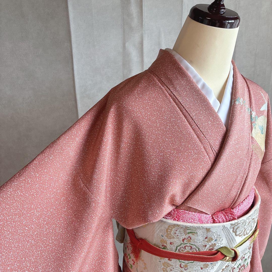 訪問着　フルセット　着物　正絹　トールサイズ　金彩　御所車　古典　G10