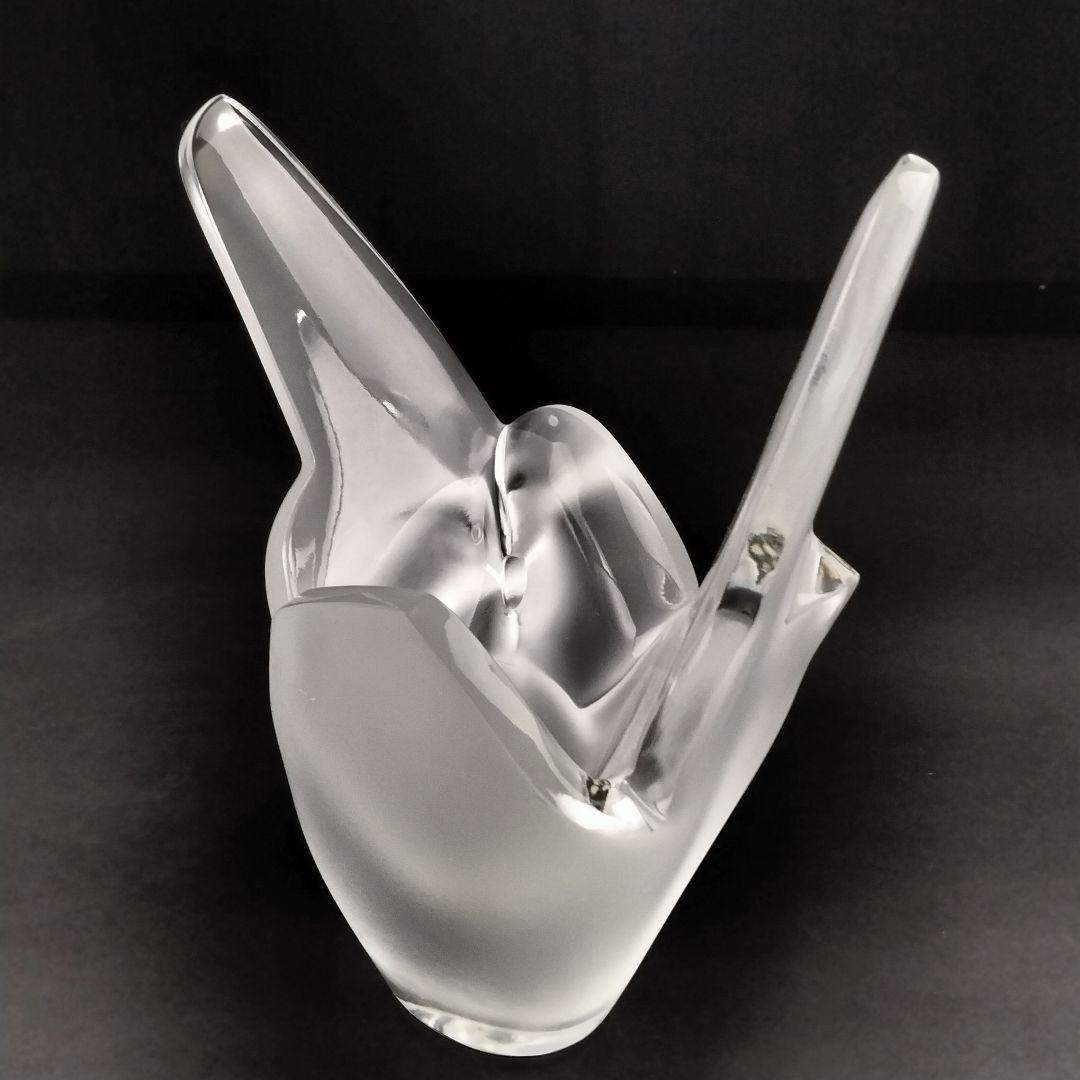 Ｒ145 ラリック シルヴィー フラワーベース 鳥 フロステッド