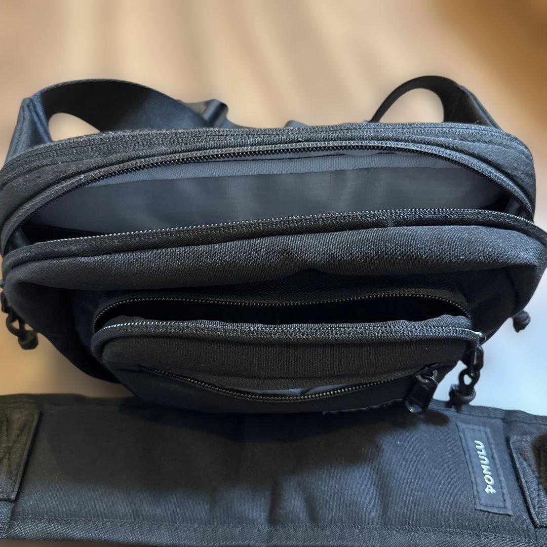 【美品】POMULU ポムル 2WAYヒップシート ショルダーバッグ ブラック