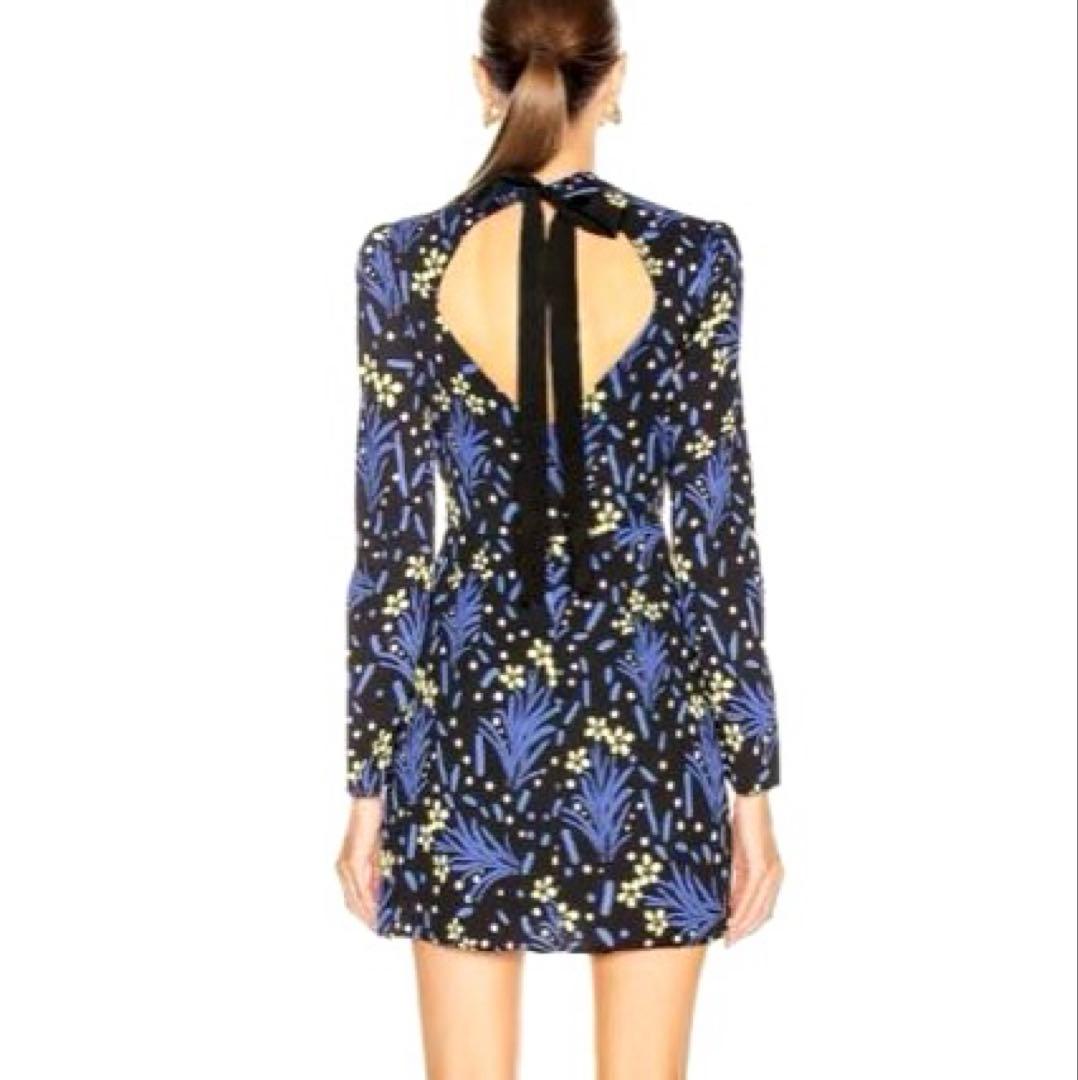 SelfPortrait花柄バックオープン ミニワンピース