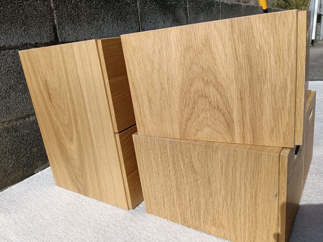 美品 無印 MUJI スタッキングチェスト 引出し オーク材 セット