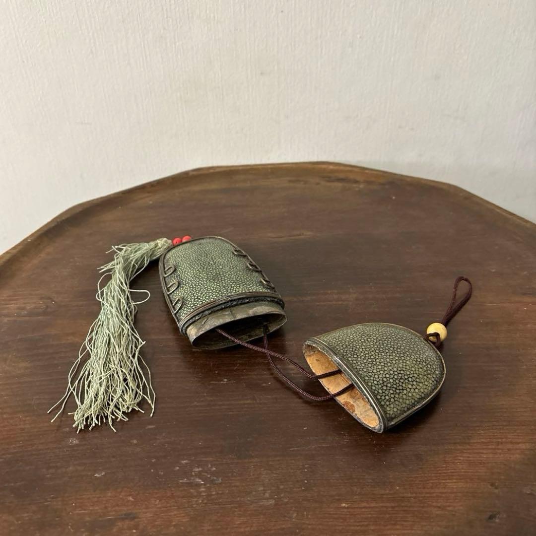 李朝時代後期 眼鏡匣 鮫皮　朝鮮王朝　アンティーク　韓国骨董　古道具　清朝