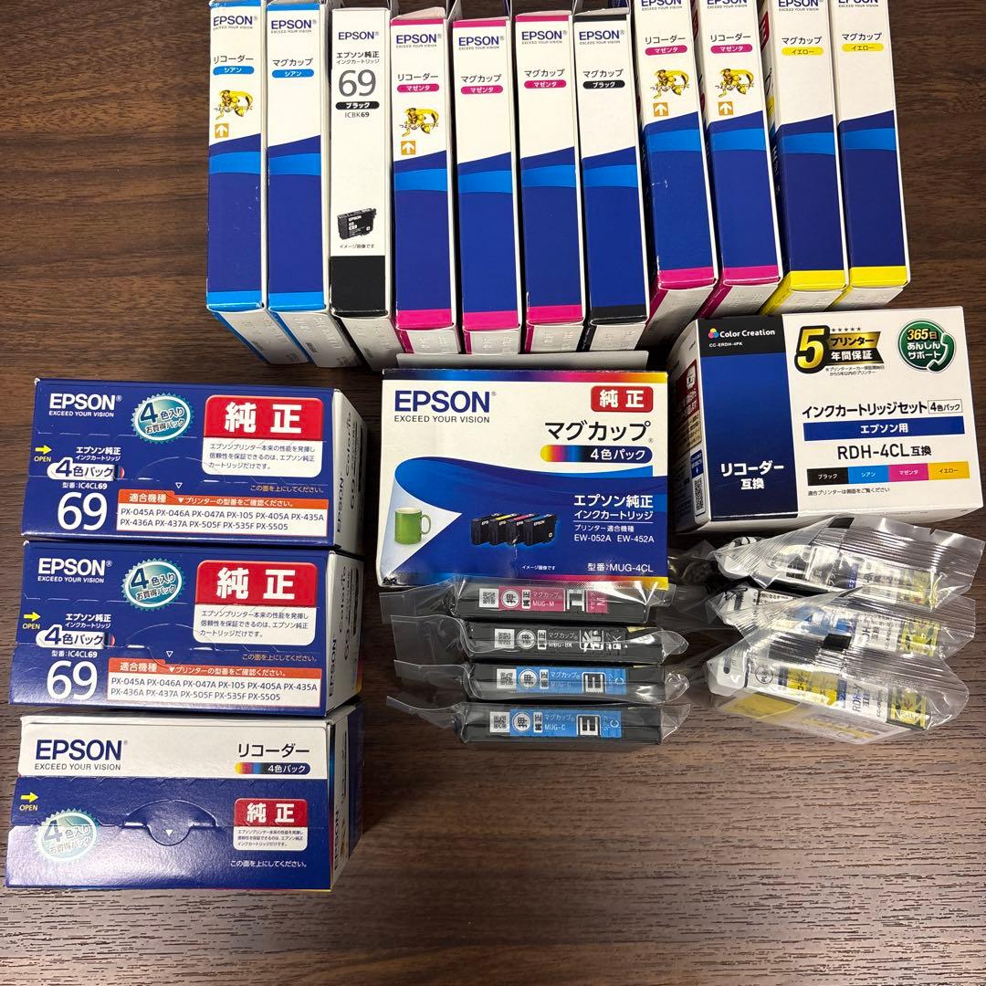 EPSON インクまとめ売り　インクカートリッジ69 4色セット　マグカップなど
