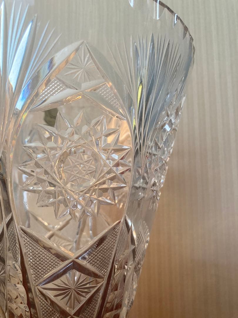 ヴィンテージ ボヘミアンクリスタル 花瓶/ベース チェコスロバキア製