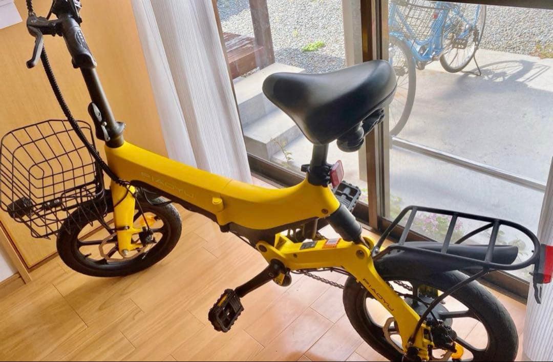 (Sandi)電動アシスト自転車 黄色 小型タイヤ