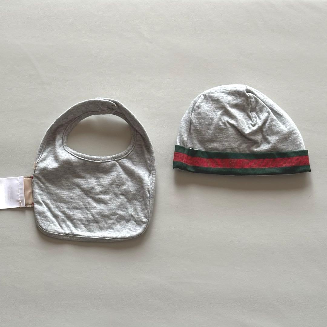 【新品未使用品】 GUCCI ベビー ロンパース スタイ 帽子 セット 出産祝い