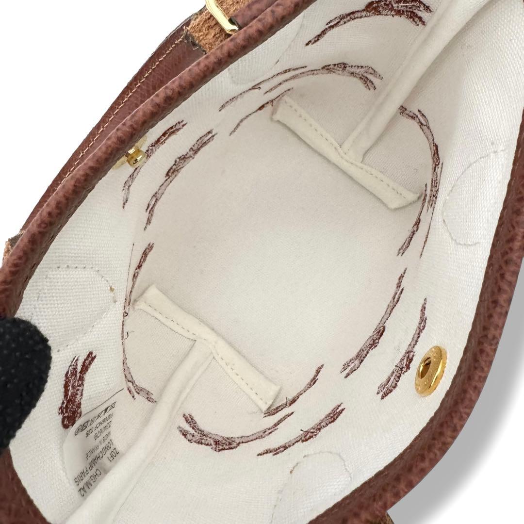 美品 ロンシャン 2way ル パニエ プリアージュ ストロー エフェクト XS