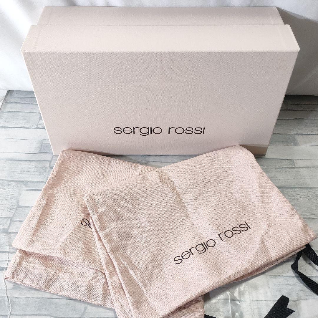 箱保存袋付き美品✨セルジオロッシ　グリッターフラットパンプス　シルバー　36.5