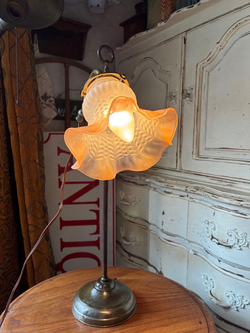フランス　アンティーク　デスク　ランプ D ベッドサイド　卓上　真鍮　ランプ