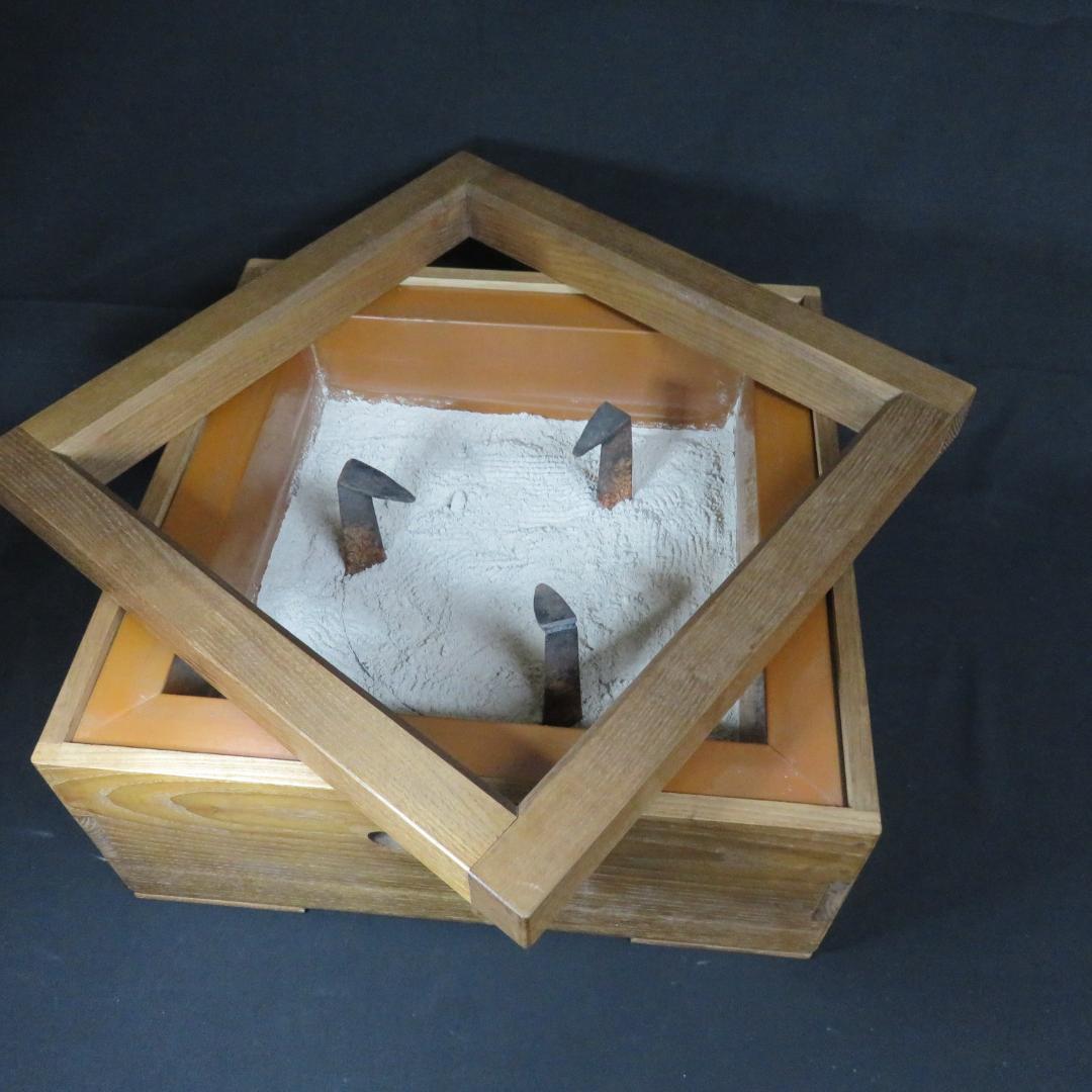 角火鉢 五徳付き 欅 けやき 鬼爪 内銅 火鉢 手あぶり 囲炉裏 茶道具