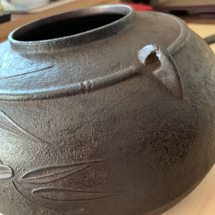 お値下げ茶道具　炉釜　和田美之助　竹林