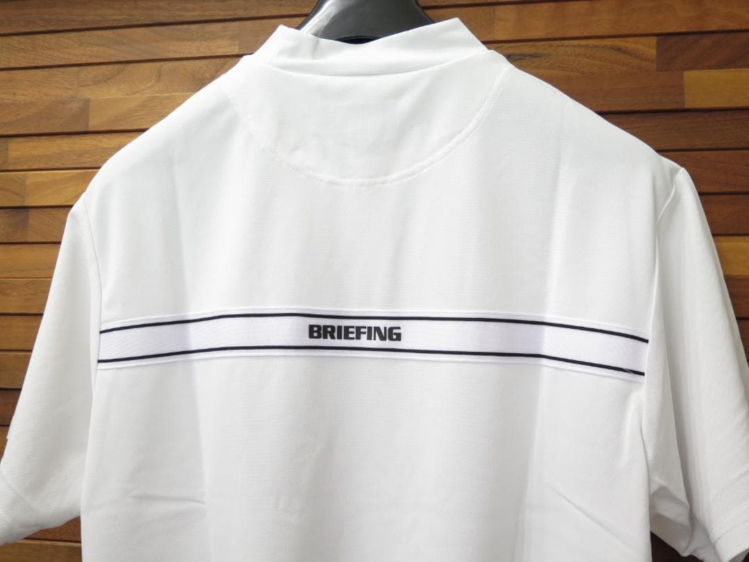 BRIEFING GOLFブリーフィングゴルフバックロゴラインシャツホワイトⓂ