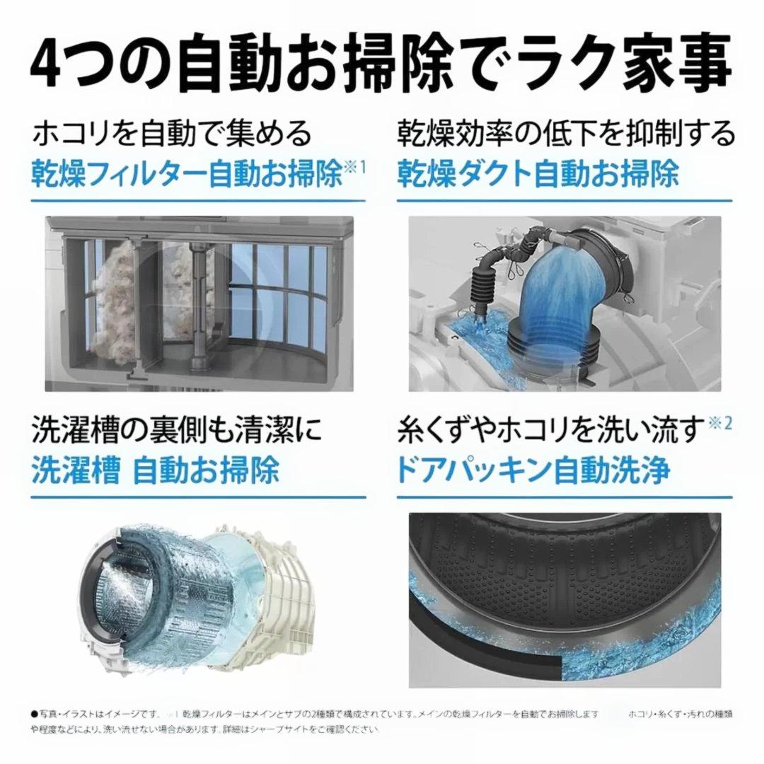 未使用 シャープ ドラム式洗濯機 洗濯 12kg 乾燥 6kg 左開き